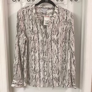 Snakeskin button up blouse
